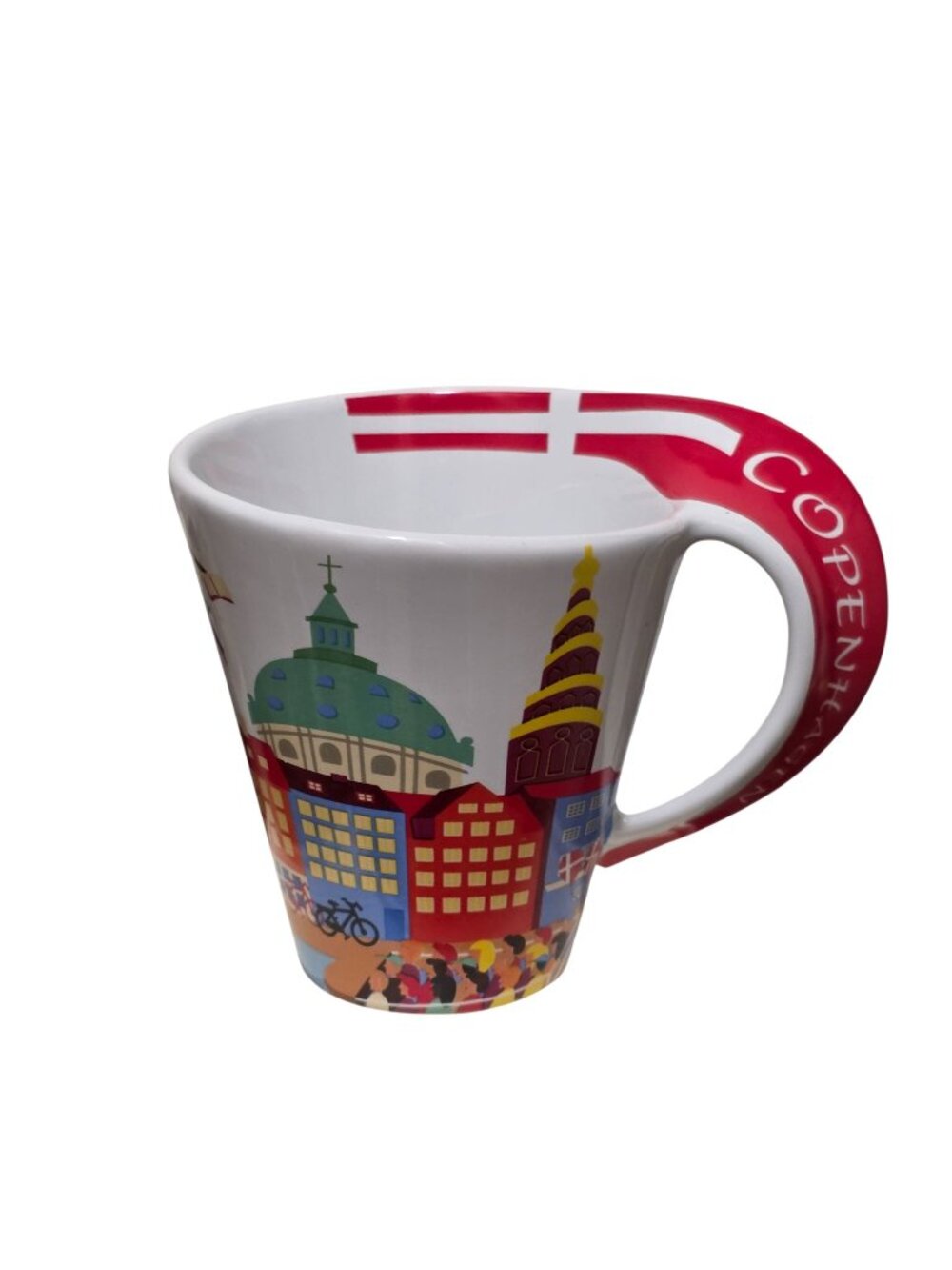 Signed Copenhagen Danmark Building Ceramic Souvenir Coffee Tea Mug Curved Handle